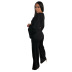 women s solid color slit cuff knit sweatshirt vertical wide leg pants two-piece suit nihaostyles clothing wholesale NSMFF79832