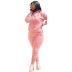 women s thick long-sleeved hoodie fold pile pants two-piece suit nihaostyles clothing wholesale NSMFF79833