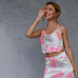 women s printed backless halterneck camisole and skirt nihaostyles clothing wholesale NSWX79853