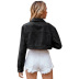 women s loose bat sleeve short denim jacket nihaostyles clothing wholesale NSJM79871
