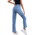  women s high-waist straight metal chain jeans nihaostyles wholesale clothing NSJM79873