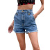 spring women s slim high-waisted denim shorts nihaostyles wholesale clothing NSJM79876
