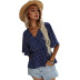 women s white polka dot printed  blue top nihaostyles wholesale clothing NSJM79889