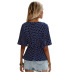 women s white polka dot printed  blue top nihaostyles wholesale clothing NSJM79889