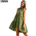 summer women s pure color loose sleeveless mid-length dress nihaostyles wholesale clothing NSJM79894