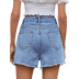 women s mid-waist self-cultivation embroidered butterfly denim shorts nihaostyles wholesale clothing NSJM79896