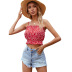spring and summer women s sling exposed navel floral vest nihaostyles wholesale clothing NSJM79900