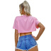 women s round neck ultra short cartoon short sleeve T-shirt nihaostyles wholesale clothing NSJM79914