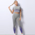 knit short-sleeved top high-waist hip-lifting stretch fitness leggings yoga suit nihaostyles clothing wholesale NSXER79922