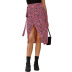 Women s Retro floral Printed High Waist Irregular Skirt nihaostyles wholesale clothing NSJM79943