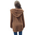 autumn and winter women s hooded zipper loose woolen coat nihaostyles wholesale clothing NSJM79945