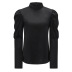 women s slim puff sleeve half collar top nihaostyles wholesale clothing  NSJM79955