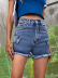 women s high waist washed dark denim shorts nihaostyles wholesale clothing NSJM79960