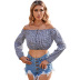 women s off-shoulder long-sleeved  plaid casual shirt nihaostyles wholesale clothing NSJM79963