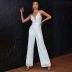 Sleeveless Backless Solid Color Sequins Slim Fit Jumpsuit NSWX79968