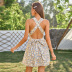 women s halter strap V-neck floral dress nihaostyles clothing wholesale NSWX79972