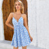 women s halter strap V-neck floral printed dress nihaostyles clothing wholesale NSWX79980