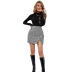 women s houndstooth pattern A-line high waist package hip skirt nihaostyles wholesale clothing NSJM79994