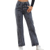 women s retro high-waist straight jeans nihaostyles wholesale clothing NSJM80001