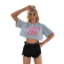 women s loose half-sleeved exposed navel T-shirt  nihaostyles wholesale clothing NSJM80007