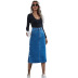 women s high waist denim button slitted skirt nihaostyles wholesale clothing NSJM80012