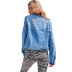 spring and summer women s loose hole denim jacket nihaostyles wholesale clothing NSJM80015