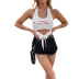 Spring/Summer  Women s halterneck Sleeveless lace up vest nihaostyles wholesale clothing NSJM80016