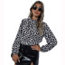 autumn and winter women s retro leopard print half high neck long Sleeve shirt nihaostyles wholesale clothing NSJM80018
