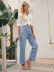 autumn and winter Women s High Waist Straight jeans with chain nihaostyles wholesale clothing NSJM80020