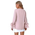 women s pure color V-neck shirt nihaostyles clothing wholesale NSJM80035