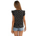 Polka Dot Short Sleeve Chiffon Shirt NSJM80046