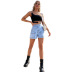 women s pocket high waist denim straight short nihaostyles clothing wholesale NSJM80049