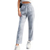 women s high-waist plaid straight-leg pants nihaostyles clothing wholesale NSJM80053