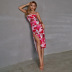 women s printed mid-length slim slit sling dress nihaostyles clothing wholesale NSWX80058