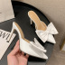 autumn women s large bow pointed stiletto high heel slippers nihaostyles wholesale clothing NSCA80083
