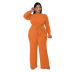 women s plus size solid color strappy shoulder T-shirt flared pants suit nihaostyles clothing wholesale NSBMF80099