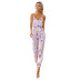 women s printed V-neck halter suspender jumpsuit with bandage nihaostyles clothing wholesale NSWX80131