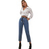 women s high-waist denim trousers nihaostyles clothing wholesale NSJM80152