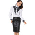 women s high-neck splicing long-sleeved shirt nihaostyles clothing wholesale NSJM80153