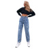 women s High Waist Straight Loose Wide Leg jeans nihaostyles clothing wholesale NSJM80154