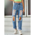 women s high-waist ripped straight jeans nihaostyles clothing wholesale NSJM80160