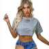 Women s Loose Round Neck Hollow cropped T-shirt nihaostyles clothing wholesale NSJM80169