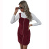Women s full-Zipper Corduroy Sling Dress nihaostyles clothing wholesale NSJM80175