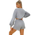 Women s Loose Round Neck Hollow Long Sleeve cropped Sweatshirt nihaostyles clothing wholesale NSJM80191