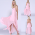 autumn women s halterneck backless strap pink flowing dress nihaostyles wholesale clothing NSYIS80763
