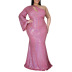 women s oblique shoulder plus size dress nihaostyles clothing wholesale NSCYF80210