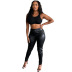 women s plus size leather high-waist pants nihaostyles clothing wholesale NSMFF80218