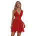 women s sleeveless V-neck mesh dress nihaostyles clothing wholesale NSWX80222