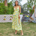women s floral high slit halter dress nihaostyles clothing wholesale NSWX80223