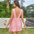 women s sleeveless V-neck open back mesh dress nihaostyles clothing wholesale NSWX80231